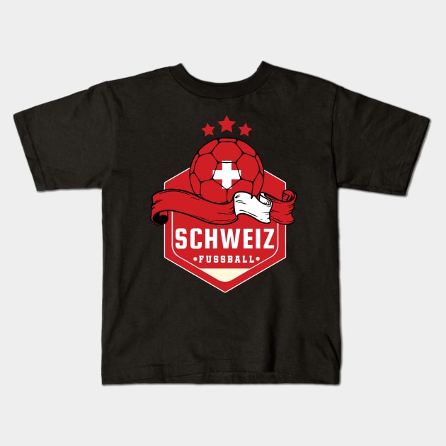 Schweiz Fussball Kids T-Shirt by footballomatic